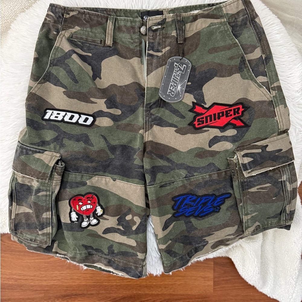 Triple Seven x Kodak Black 7Sniper Gang Cargo Shorts  Men’s 32